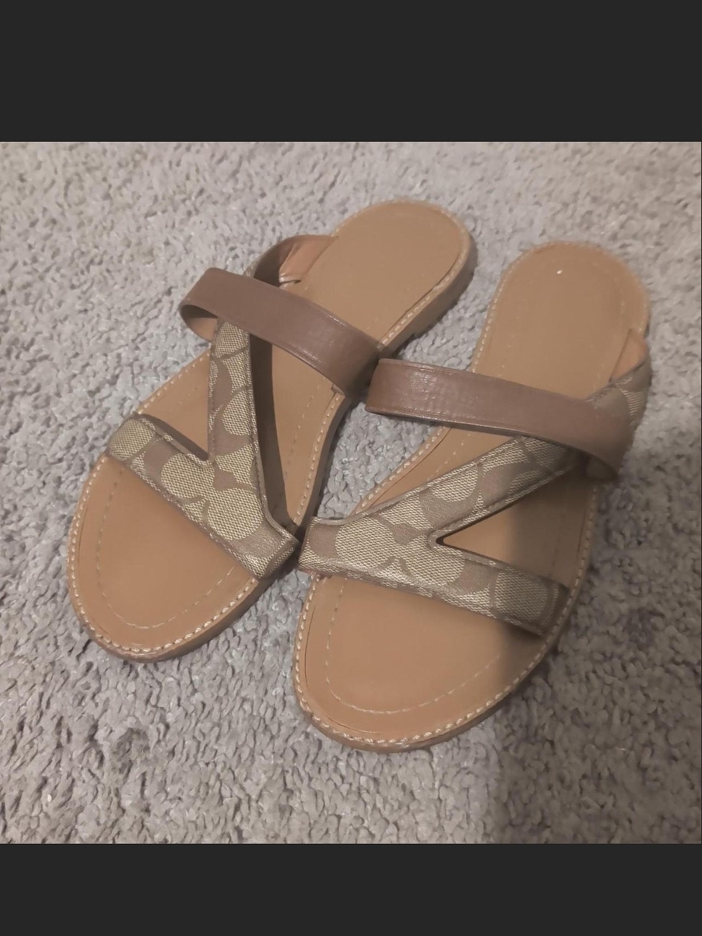 Coach Harlan Women’s Taupe Slip-On Strappy Sandals